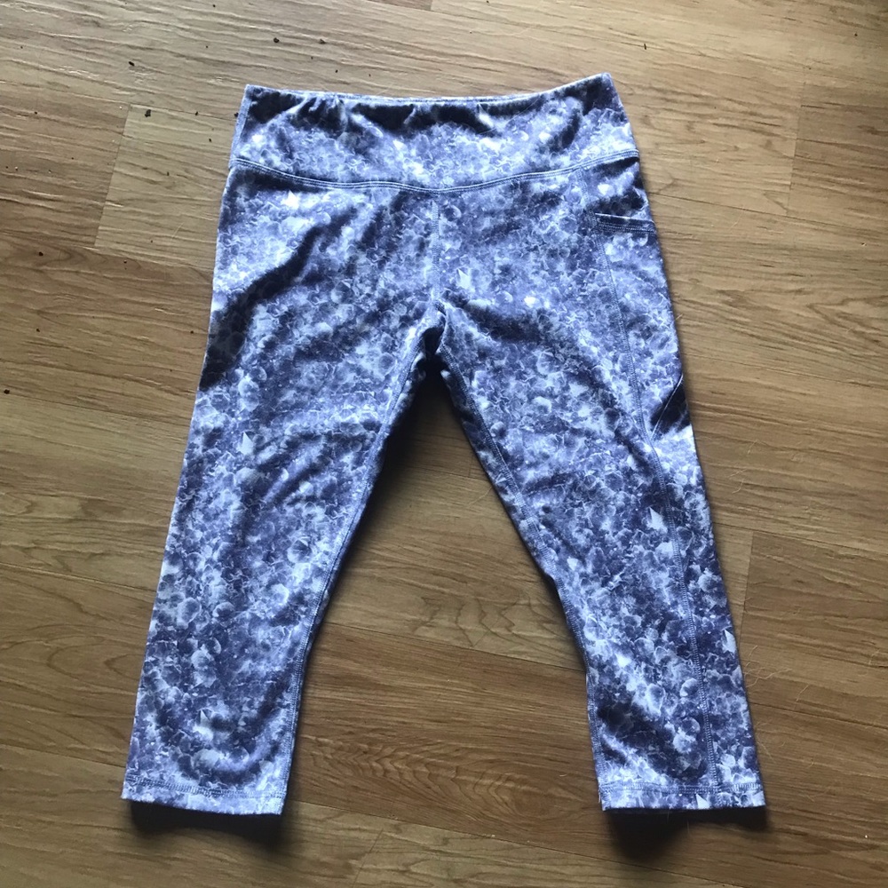 Purple & White Tie Dye Yoga Pants